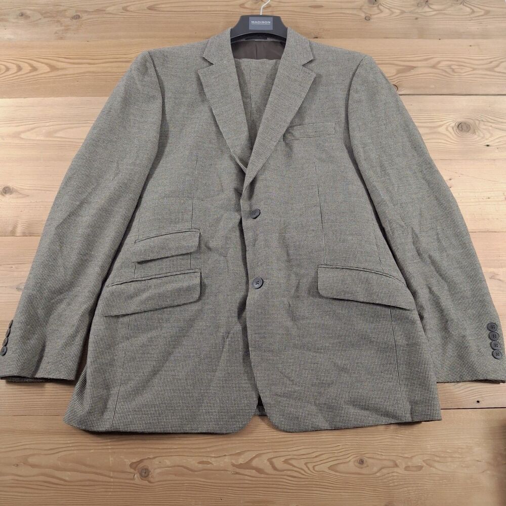 Madison Houndstooth Suit Mens 44r